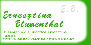 ernesztina blumenthal business card